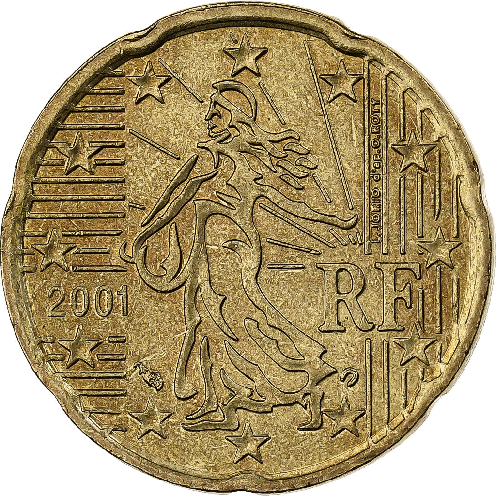 Francia, 20 Euro Cent, 2001, Paris, Nordic gold, EBC+