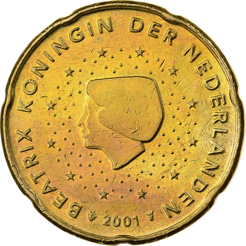 Netherlands, 20 Euro Cent, 2001, Utrecht, Nordic gold, MS(60-62)