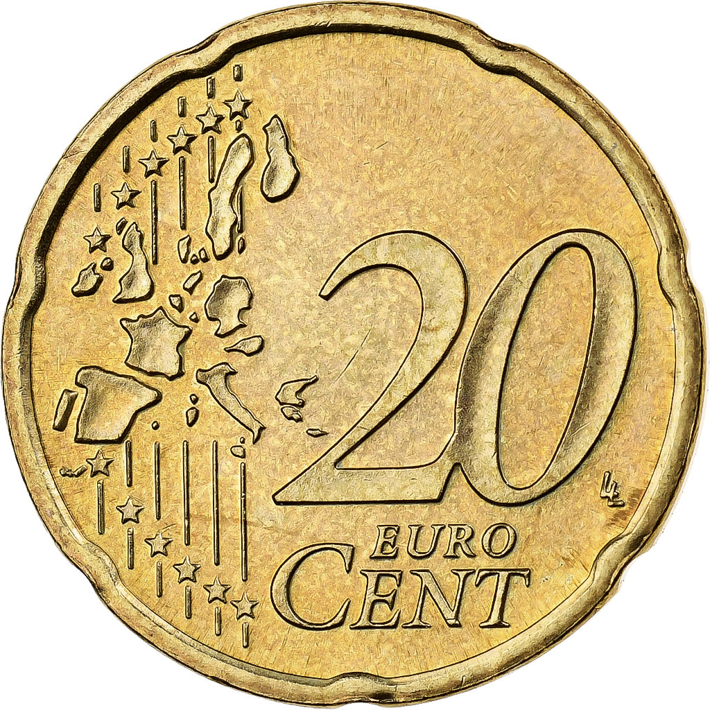 Netherlands, 20 Euro Cent, 2006, Utrecht, Nordic gold, MS(60-62)