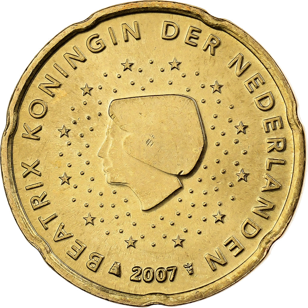 Netherlands, 20 Euro Cent, 2007, Utrecht, Nordic gold, MS(60-62)