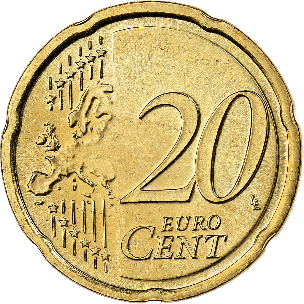 Netherlands, 20 Euro Cent, 2007, Utrecht, Nordic gold, MS(60-62)