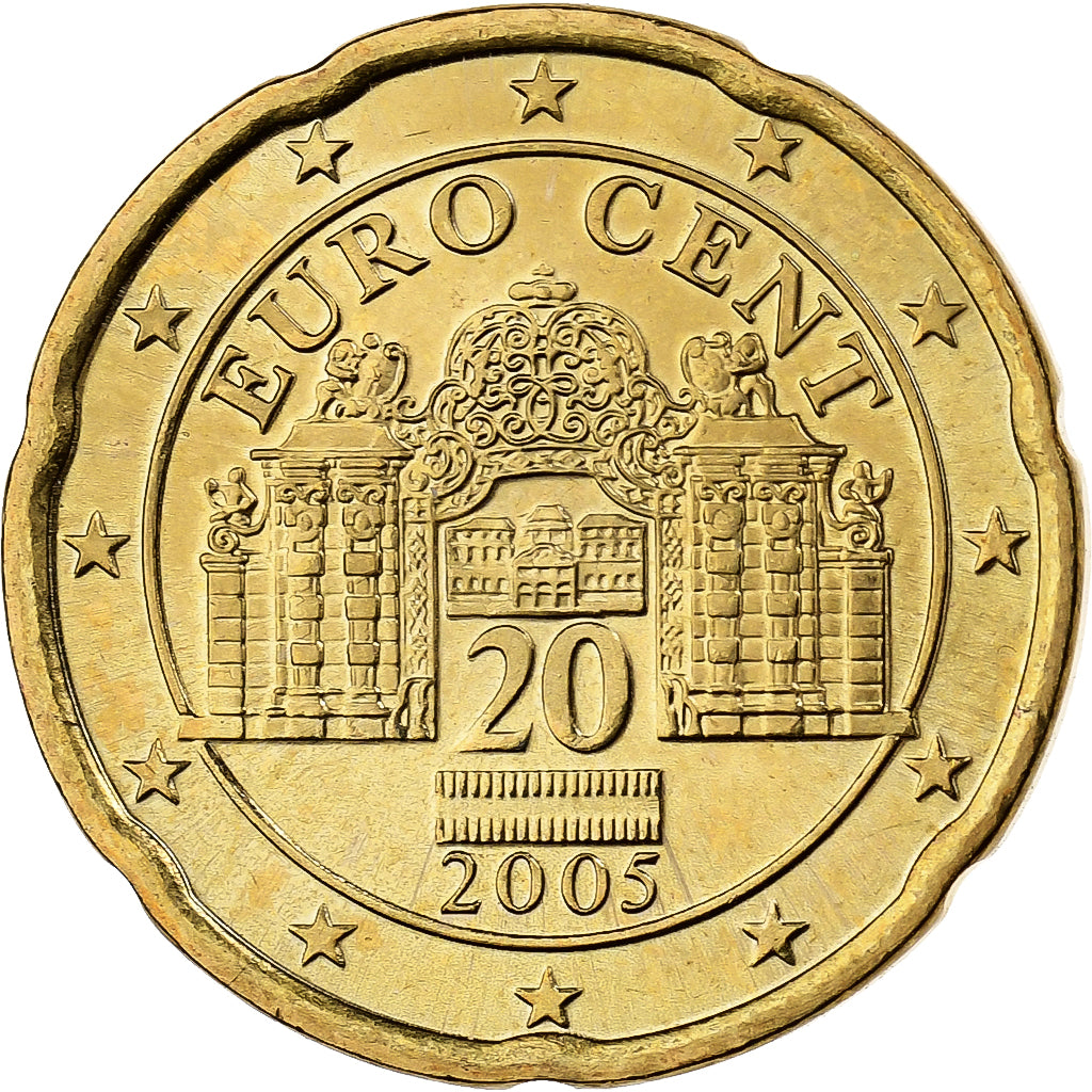 Austria, 20 Euro Cent, 2005, Vienna, Nordic gold, MS(60-62)