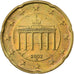 Niemcy, 20 Euro Cent, 2002, Karlsruhe, Nordic gold, MS(60-62)