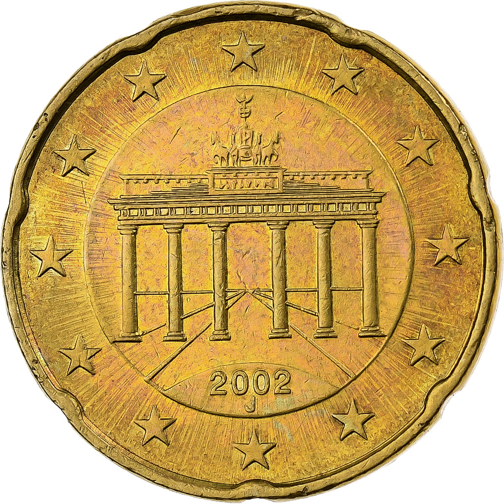 Duitsland, 20 Euro Cent, 2002, Hambourg, Nordic gold, PR+