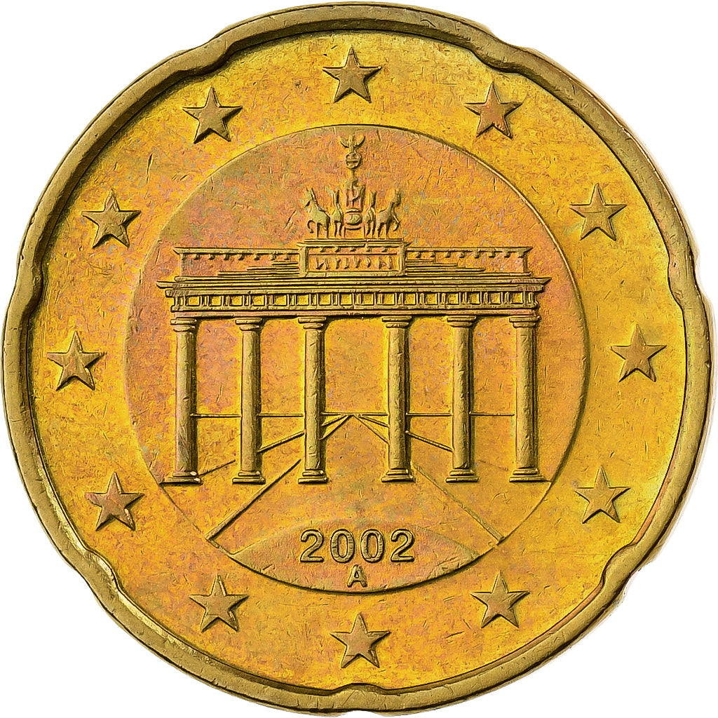 Duitsland, 20 Euro Cent, 2002, Berlin, Nordic gold, PR+