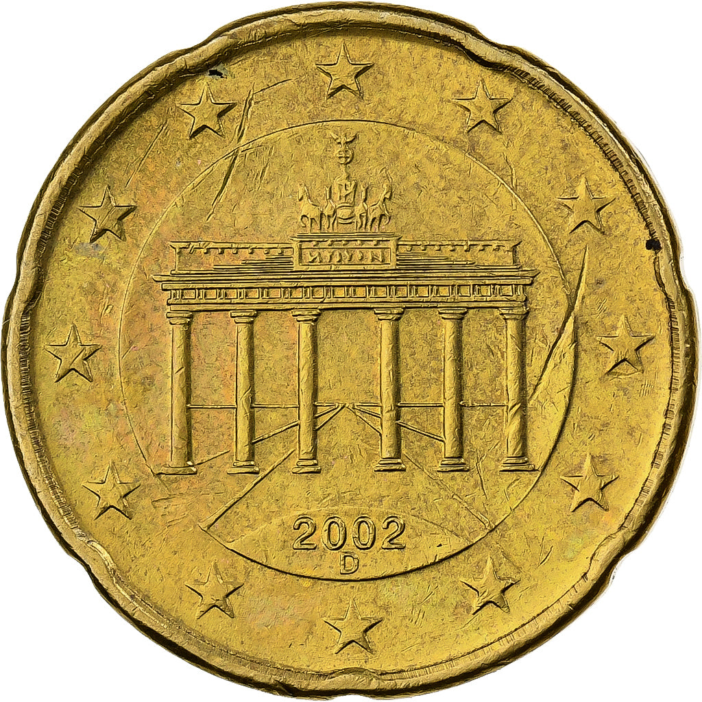 Duitsland, 20 Euro Cent, 2002, Munich, Nordic gold, PR+