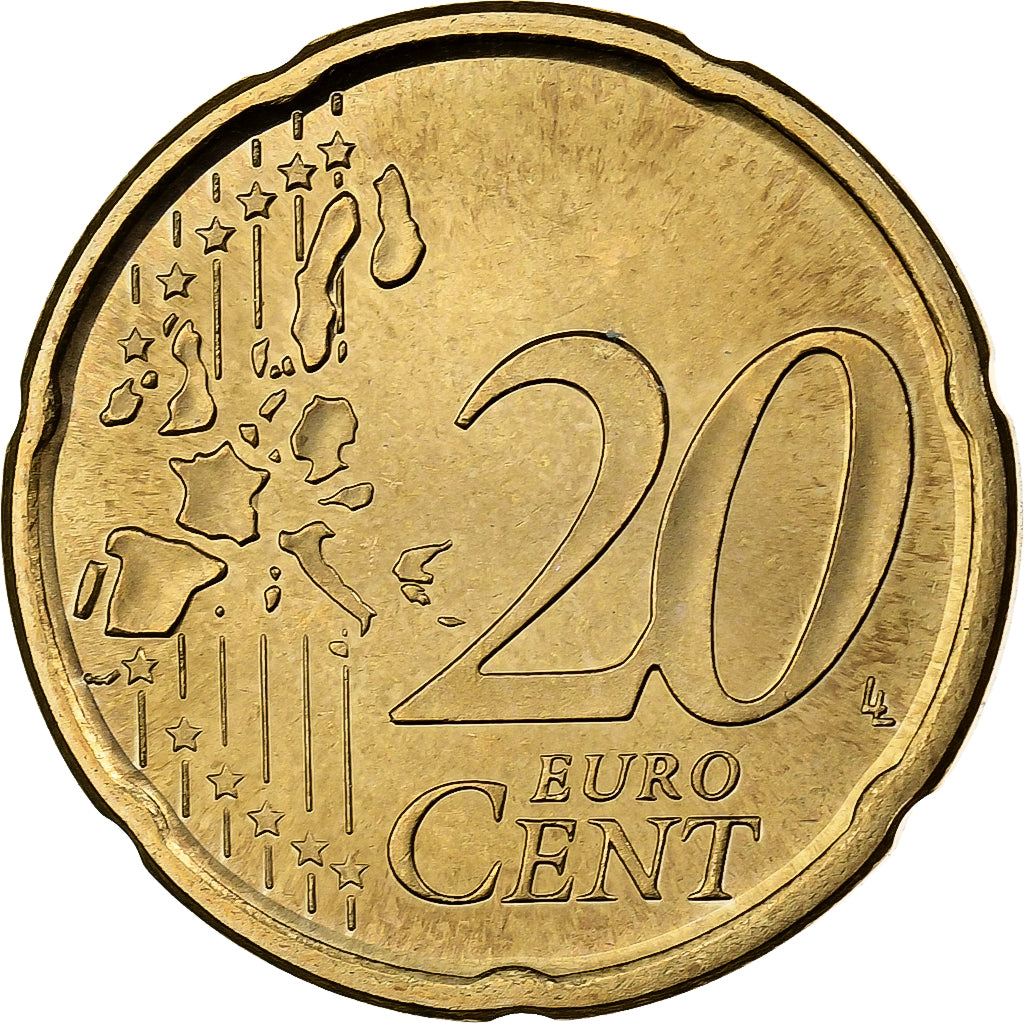 Espanha, 20 Euro Cent, 2004, Madrid, Nordic gold, MS(60-62)