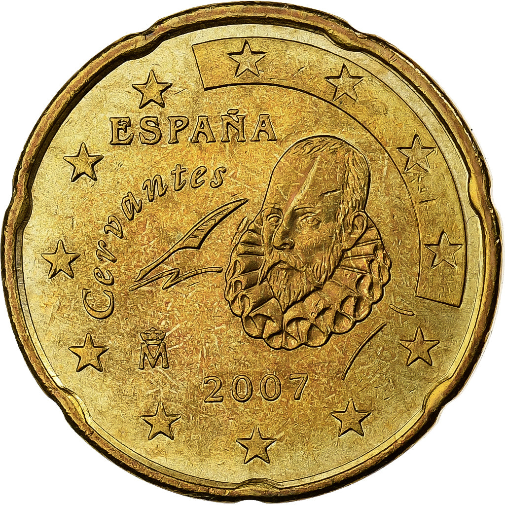 Espanha, 20 Euro Cent, 2007, Madrid, Nordic gold, MS(60-62)