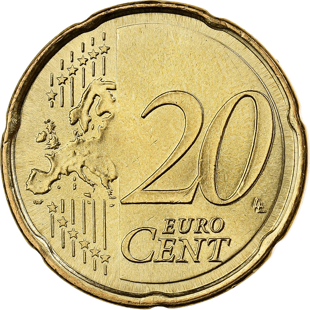 Espanha, 20 Euro Cent, 2008, Madrid, Nordic gold, MS(60-62)