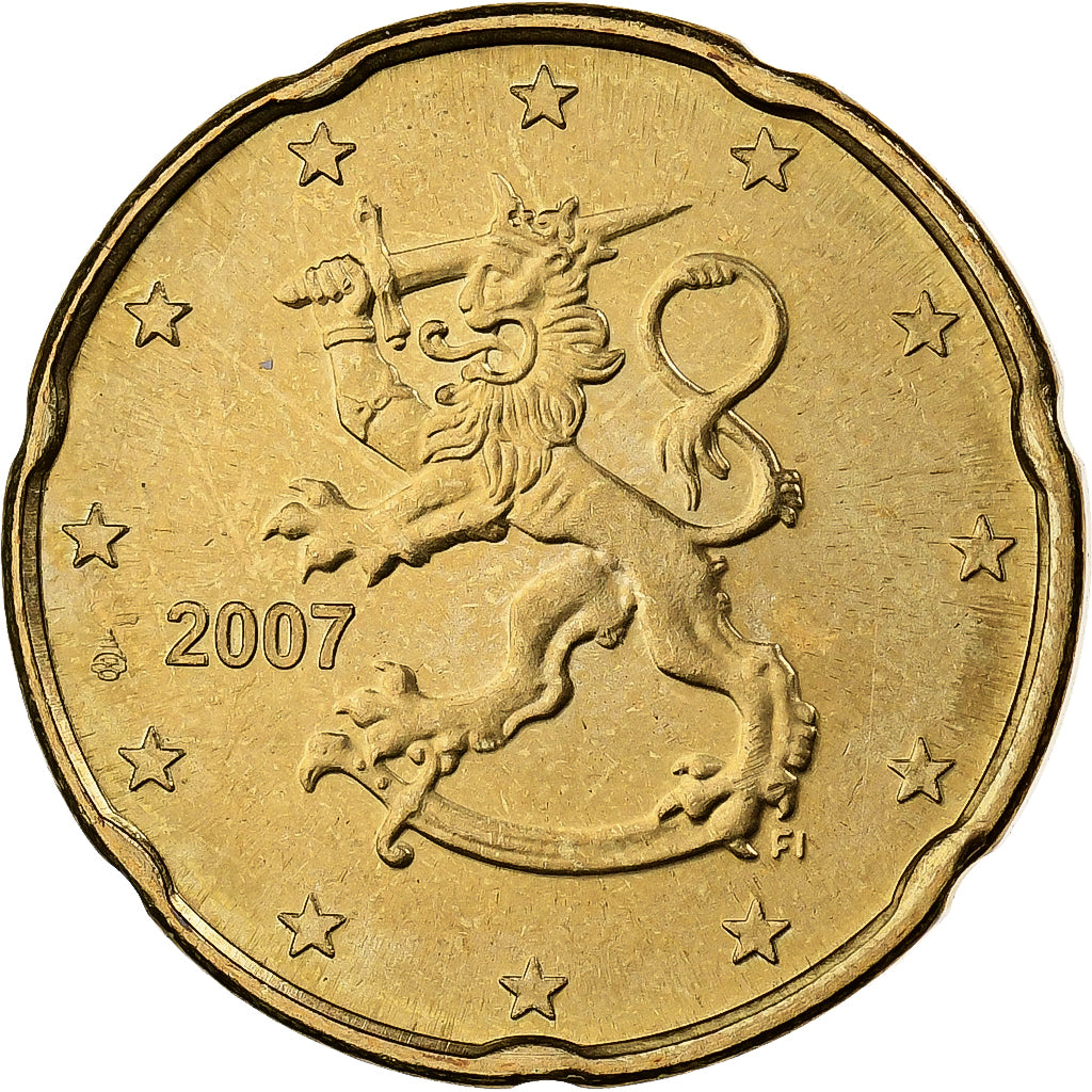 Finlandia, 20 Euro Cent, 2007, Vantaa, Nordic gold, SPL