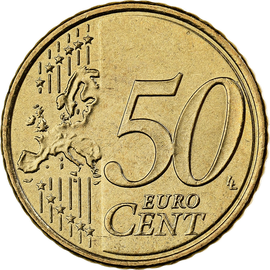 Grécia, 50 Euro Cent, 2008, Athens, Nordic gold, MS(60-62)