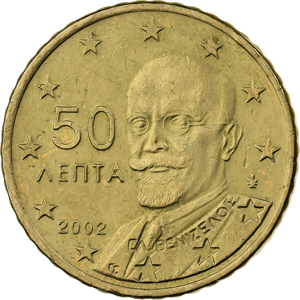 Greece, 50 Euro Cent, 2002, Athens, Nordic gold, MS(60-62)