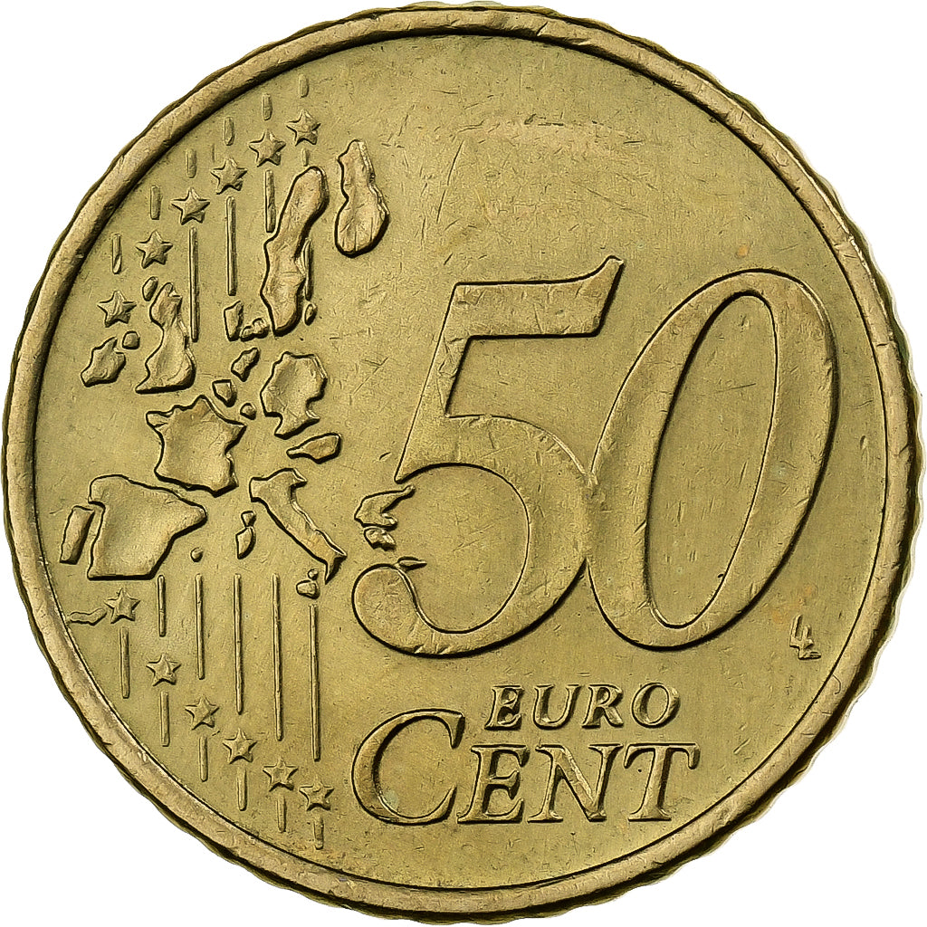 Greece, 50 Euro Cent, 2002, Athens, Nordic gold, MS(60-62)