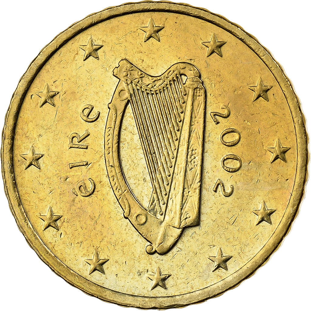 Irlande, 50 Euro Cent, 2002, Dublin, Or nordique, SUP+