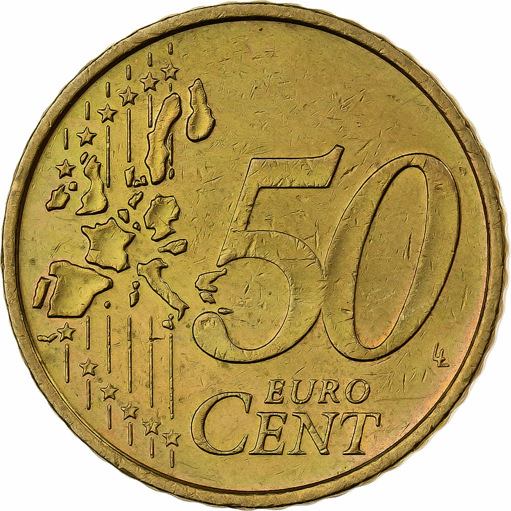 Alemanha, 50 Euro Cent, 2002, Karlsruhe, Nordic gold, MS(60-62)