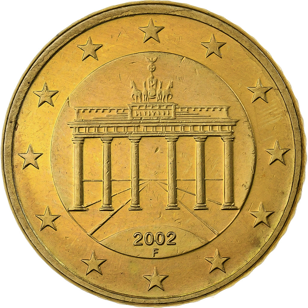Alemanha, 50 Euro Cent, 2002, Stuttgart, Nordic gold, MS(60-62)