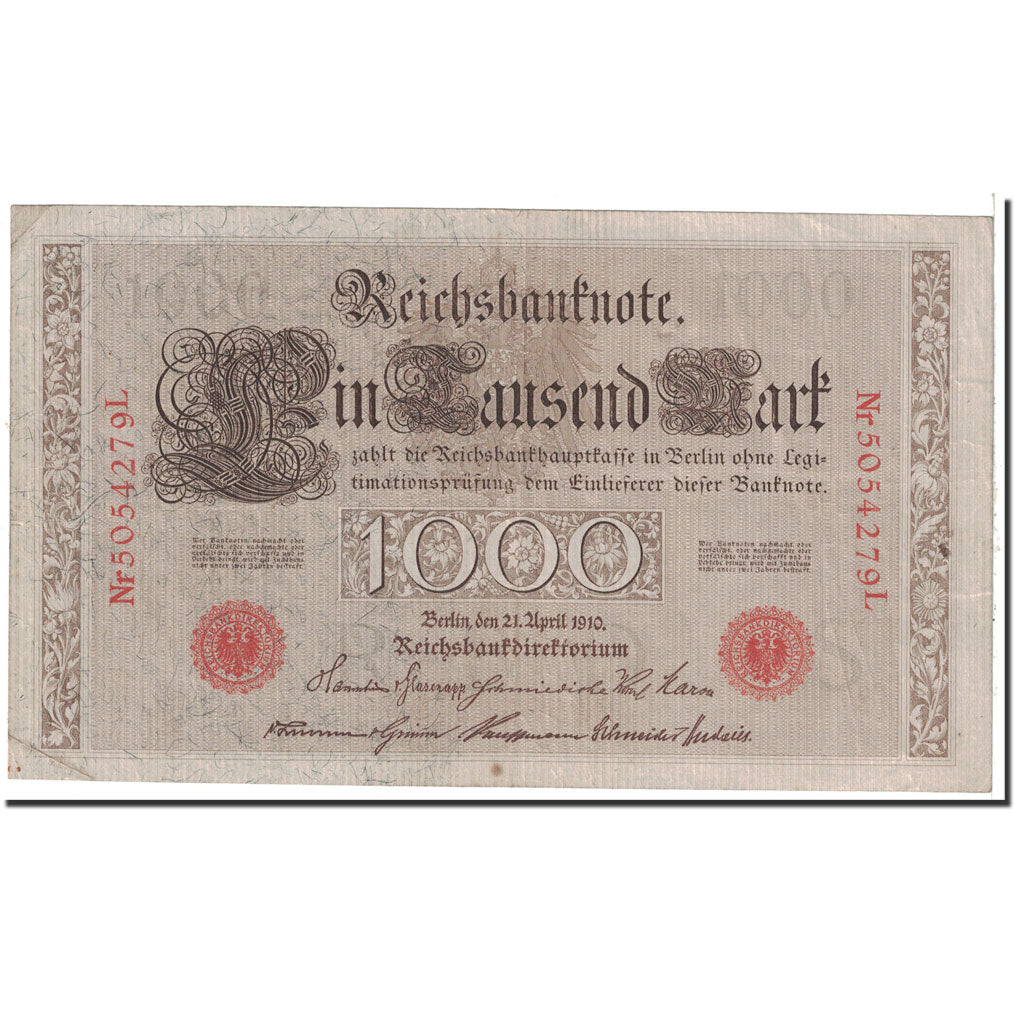 Banconote, Germania, 1000 Mark, 1910, 1910-04-21, KM:44b, BB