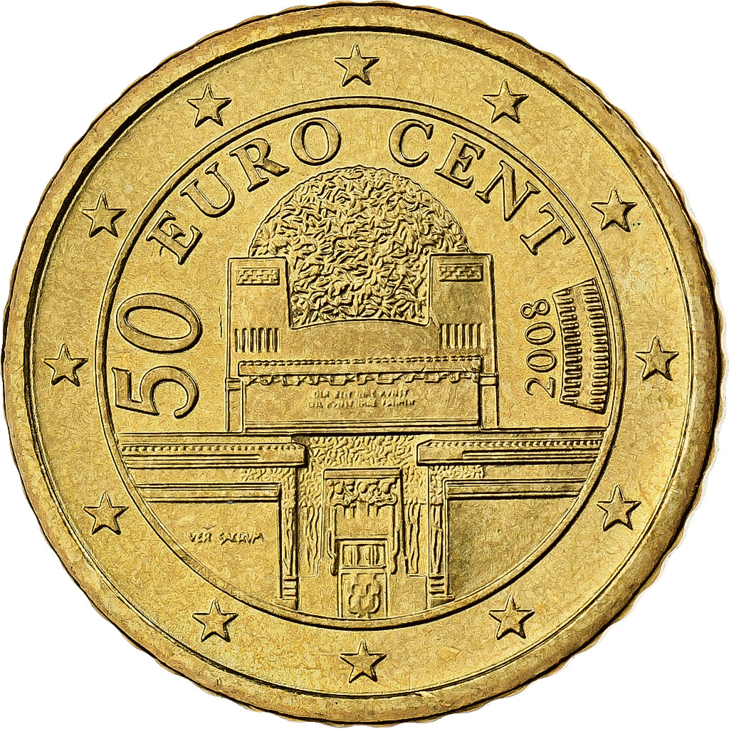 Österreich, 50 Euro Cent, 2008, Vienna, Nordic gold, VZ+