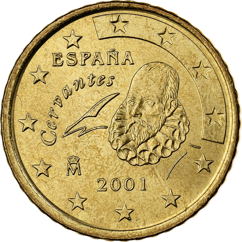 Spanje, 50 Euro Cent, 2001, Madrid, Nordic gold, PR+