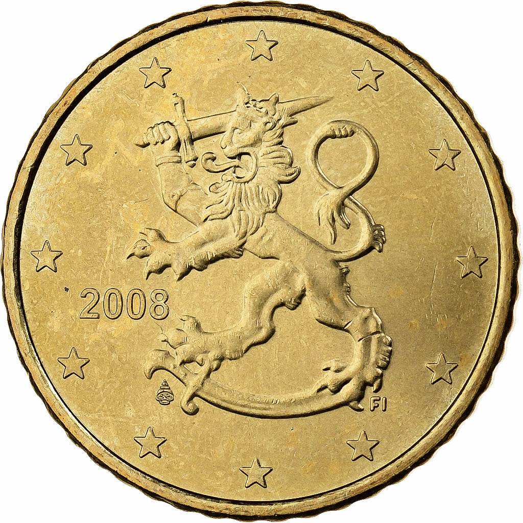 Finlandia, 50 Euro Cent, 2008, Vantaa, Nordic gold, MS(60-62)