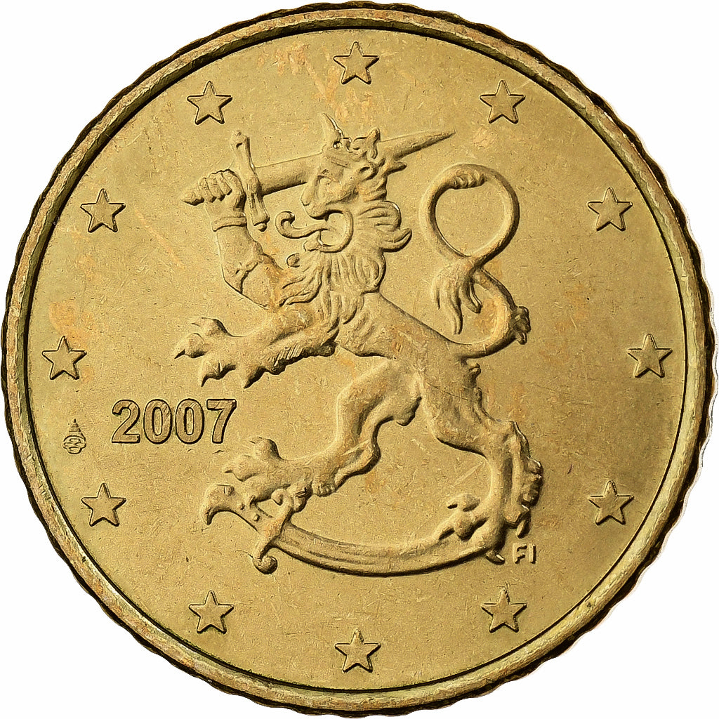 Finlandia, 50 Euro Cent, 2007, Vantaa, Nordic gold, SPL