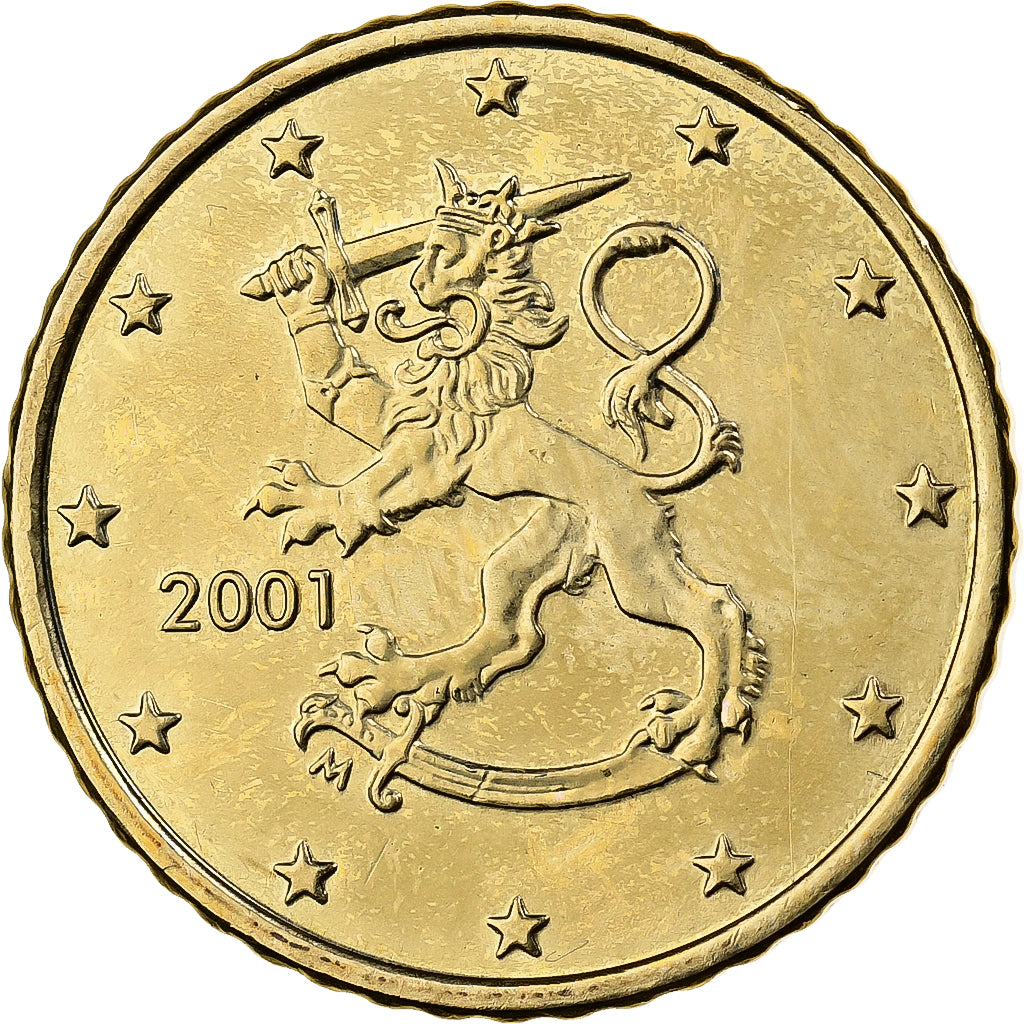 Finlandia, 50 Euro Cent, 2001, Vantaa, Nordic gold, AU(50-53)