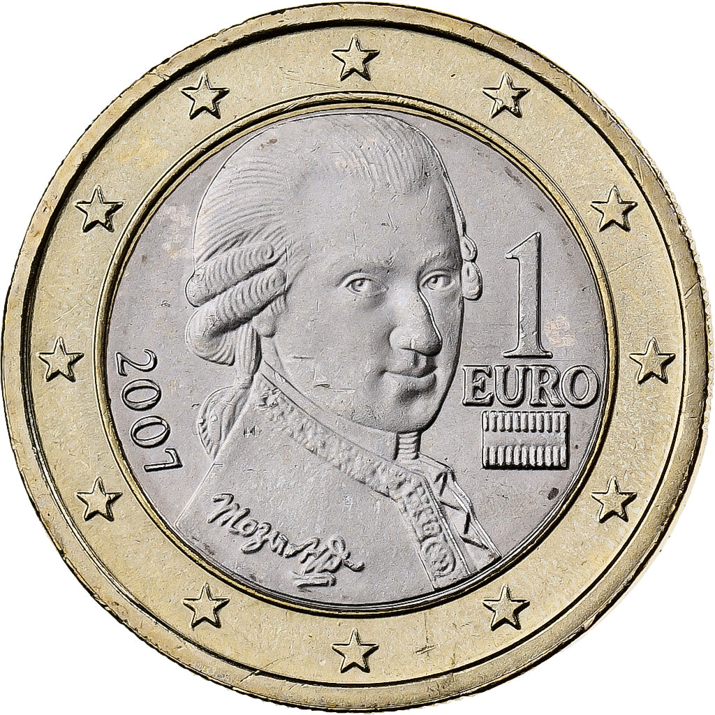 Austria, 1 Euro, 2007, Vienna, Bi-metallico, SPL