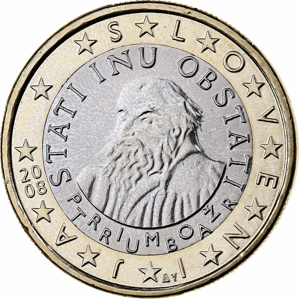Eslovenia, 1 Euro, 2008, Utrecht, Bimetálico, EBC+