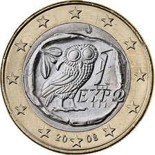 Griekenland, 1 Euro, 2008, Athens, Bi-Metallic, PR+