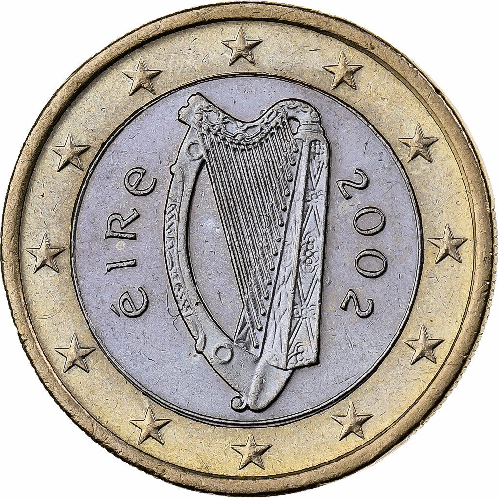 Ireland, 1 Euro, 2002, Dublin, Bi-Metallic, MS(60-62)