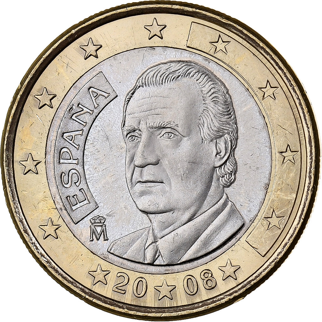 Spain, 1 Euro, 2008, Madrid, Bi-Metallic, MS(60-62)