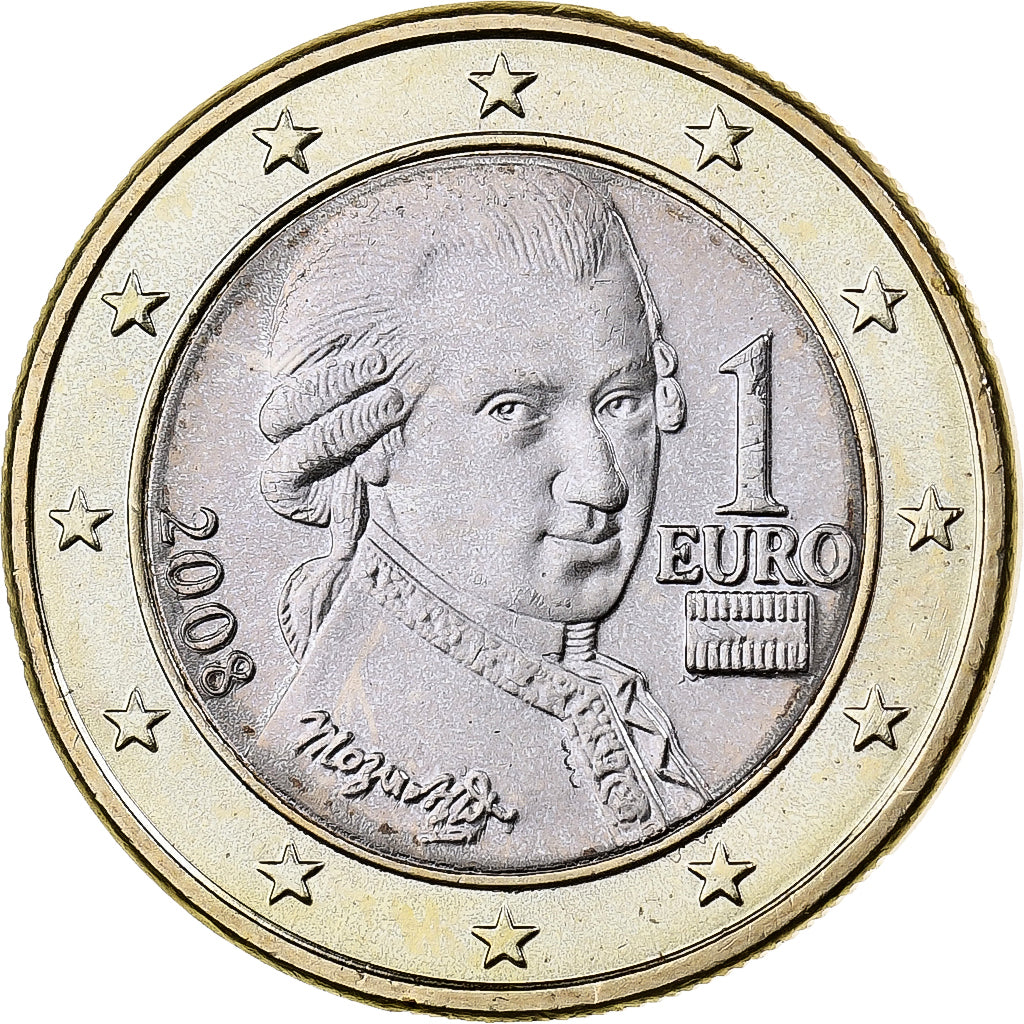 Oostenrijk, 1 Euro, 2008, Vienna, Bi-Metallic, PR+