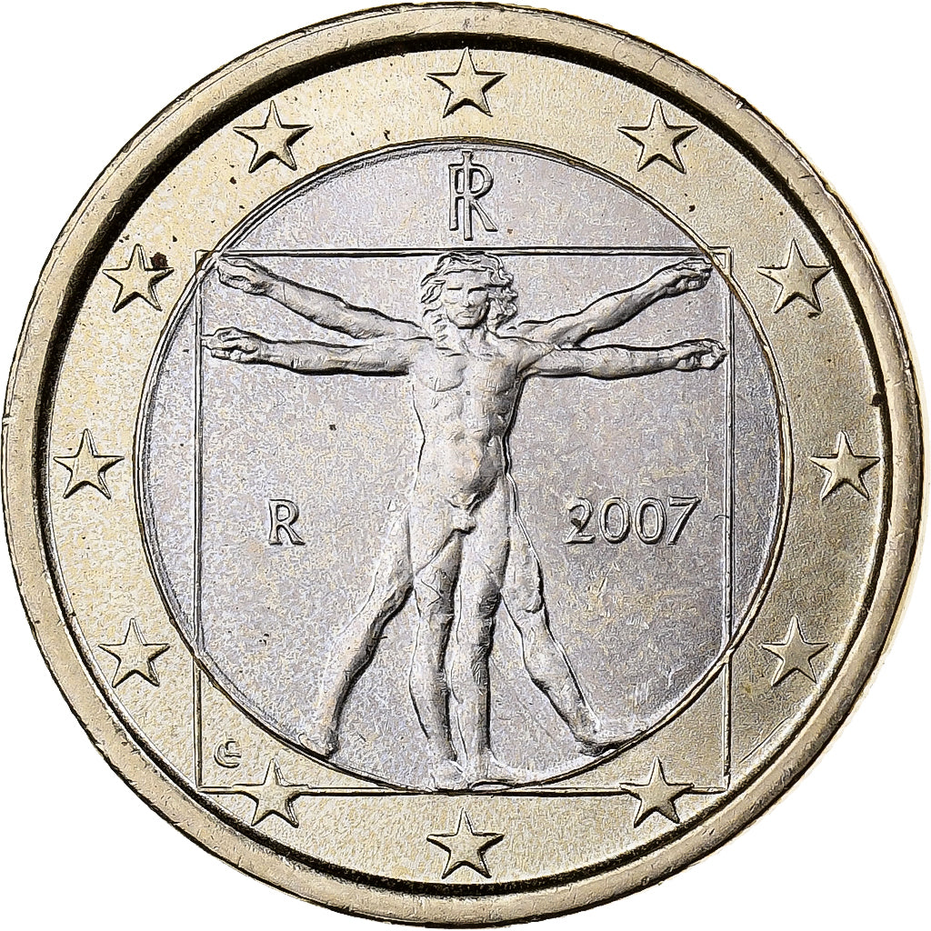 Włochy, 1 Euro, 2007, Rome, Bimetaliczny, MS(60-62)