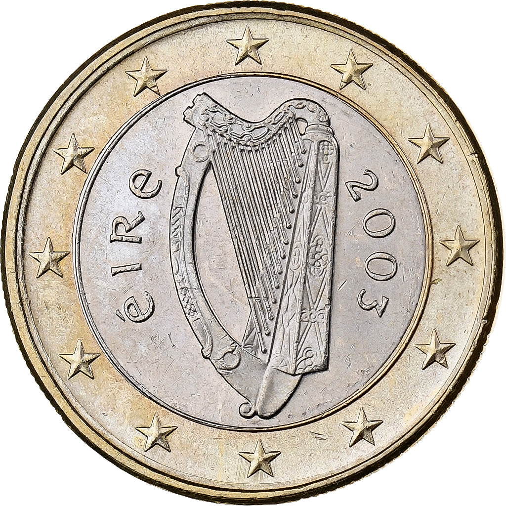 Ireland, 1 Euro, 2003, Dublin, Bi-Metallic, MS(60-62)