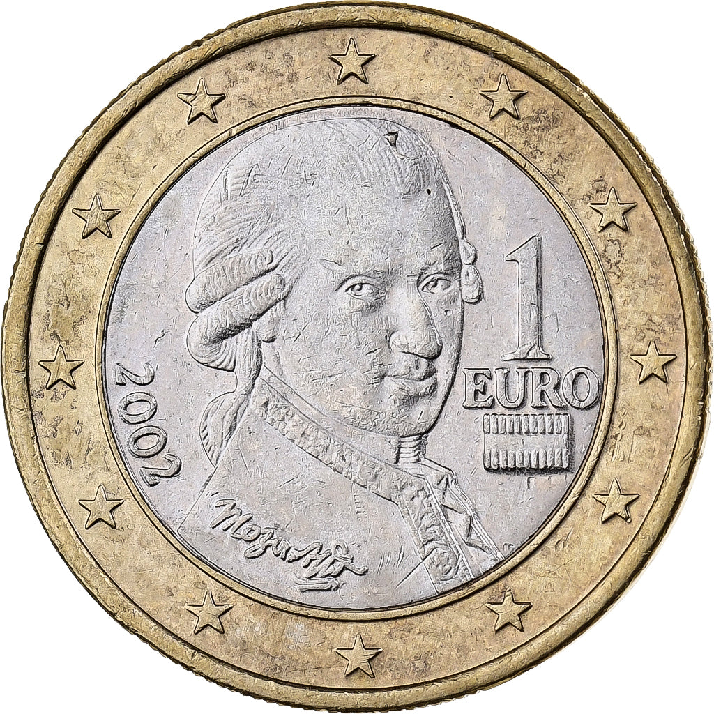 Oostenrijk, 1 Euro, 2002, Vienna, Bi-Metallic, PR+