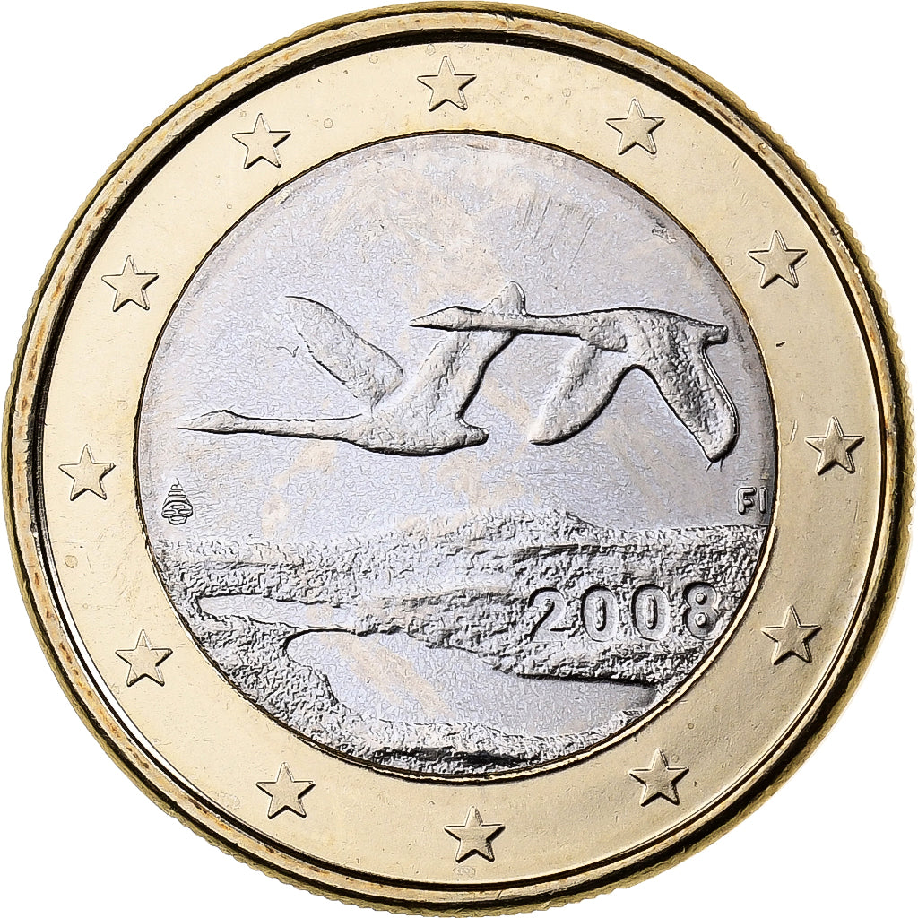 Finlandia, 1 Euro, 2008, Vantaa, Bi-metallico, SPL