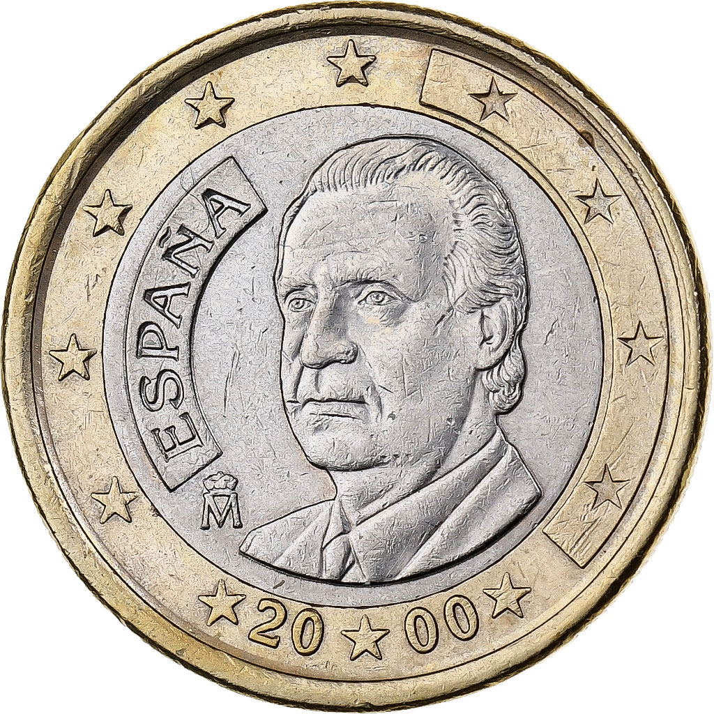 Hiszpania, 1 Euro, 2000, Madrid, Bimetaliczny, MS(60-62)