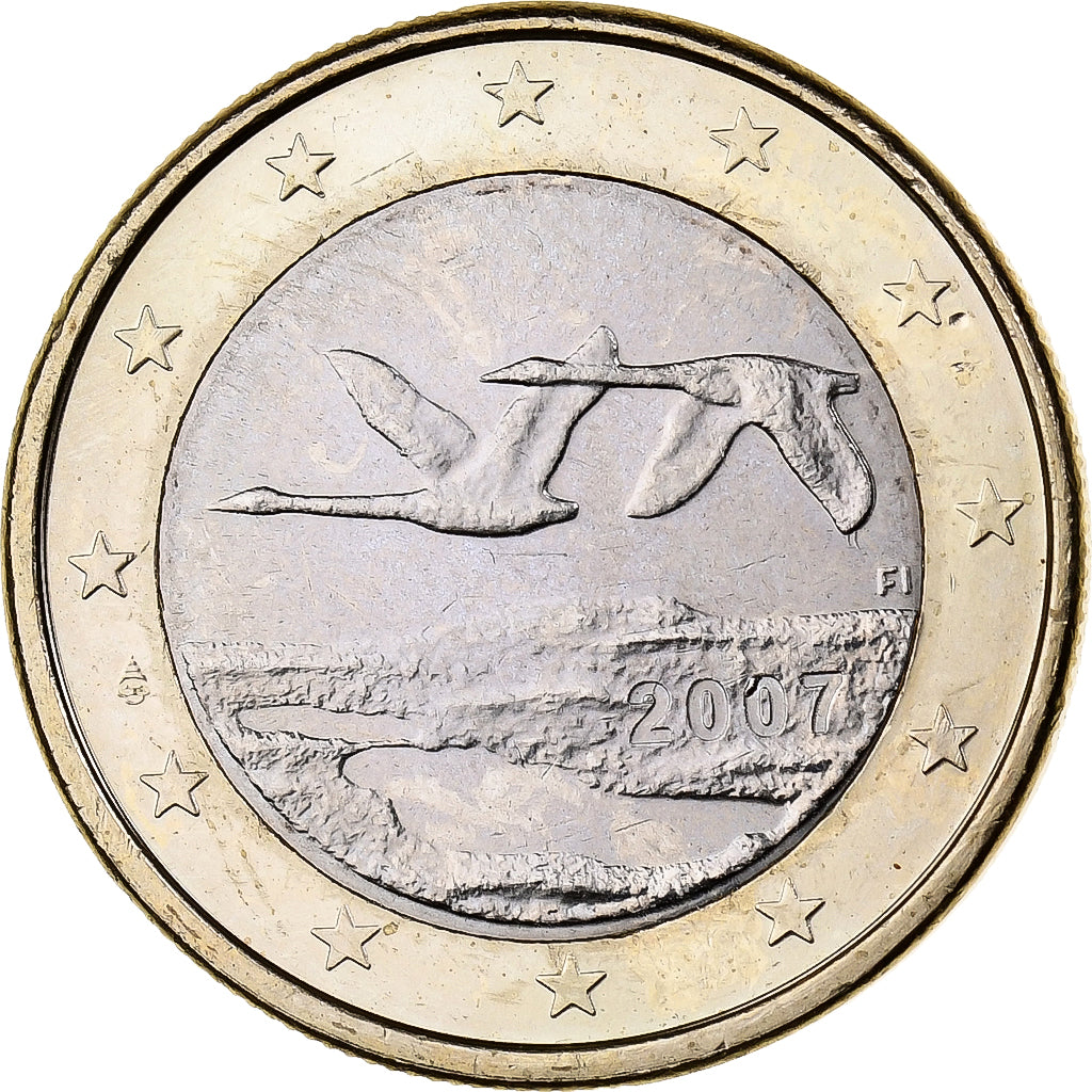 Finlandia, 1 Euro, 2007, Vantaa, Bi-metallico, SPL