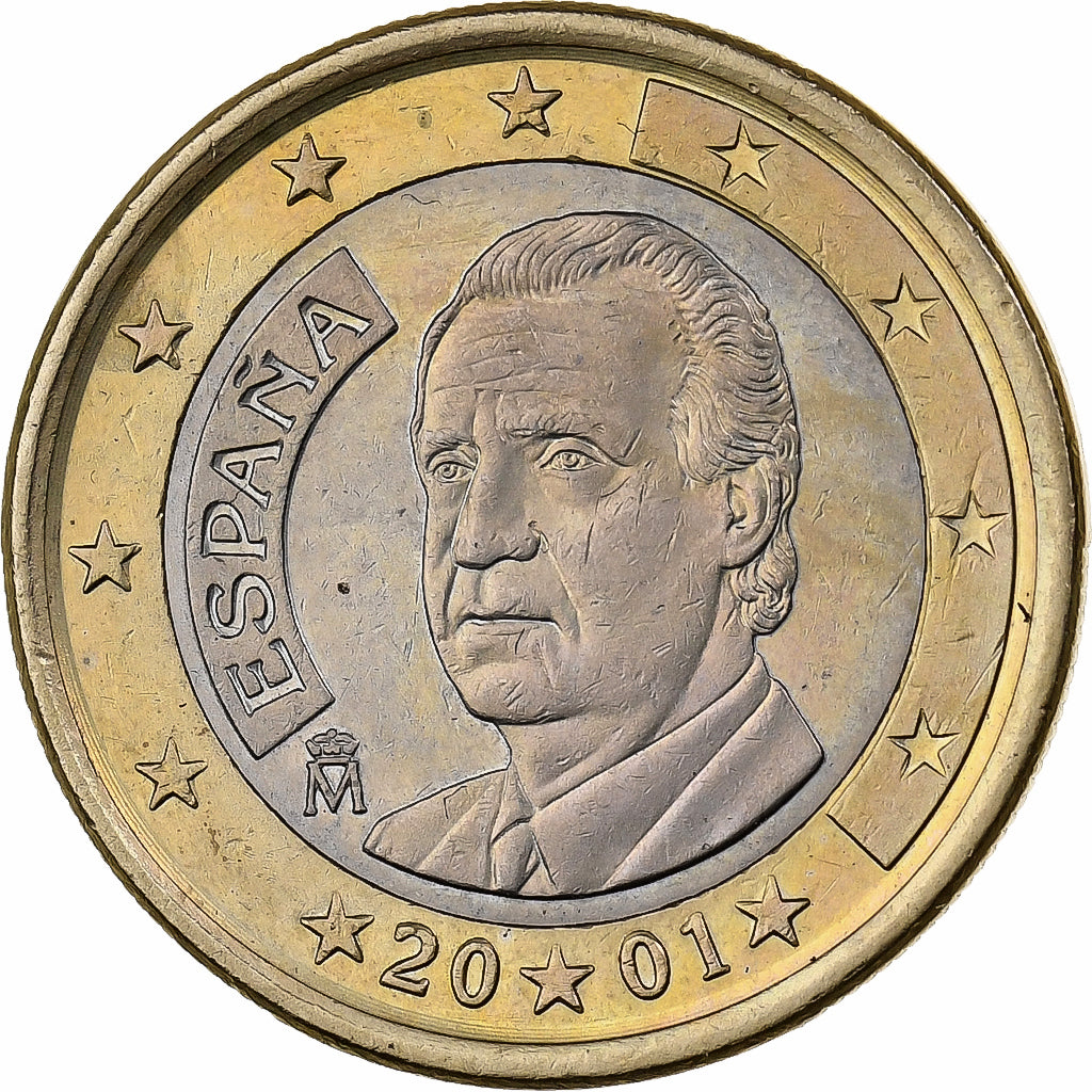 Spanje, 1 Euro, 2001, Madrid, Bi-Metallic, PR+