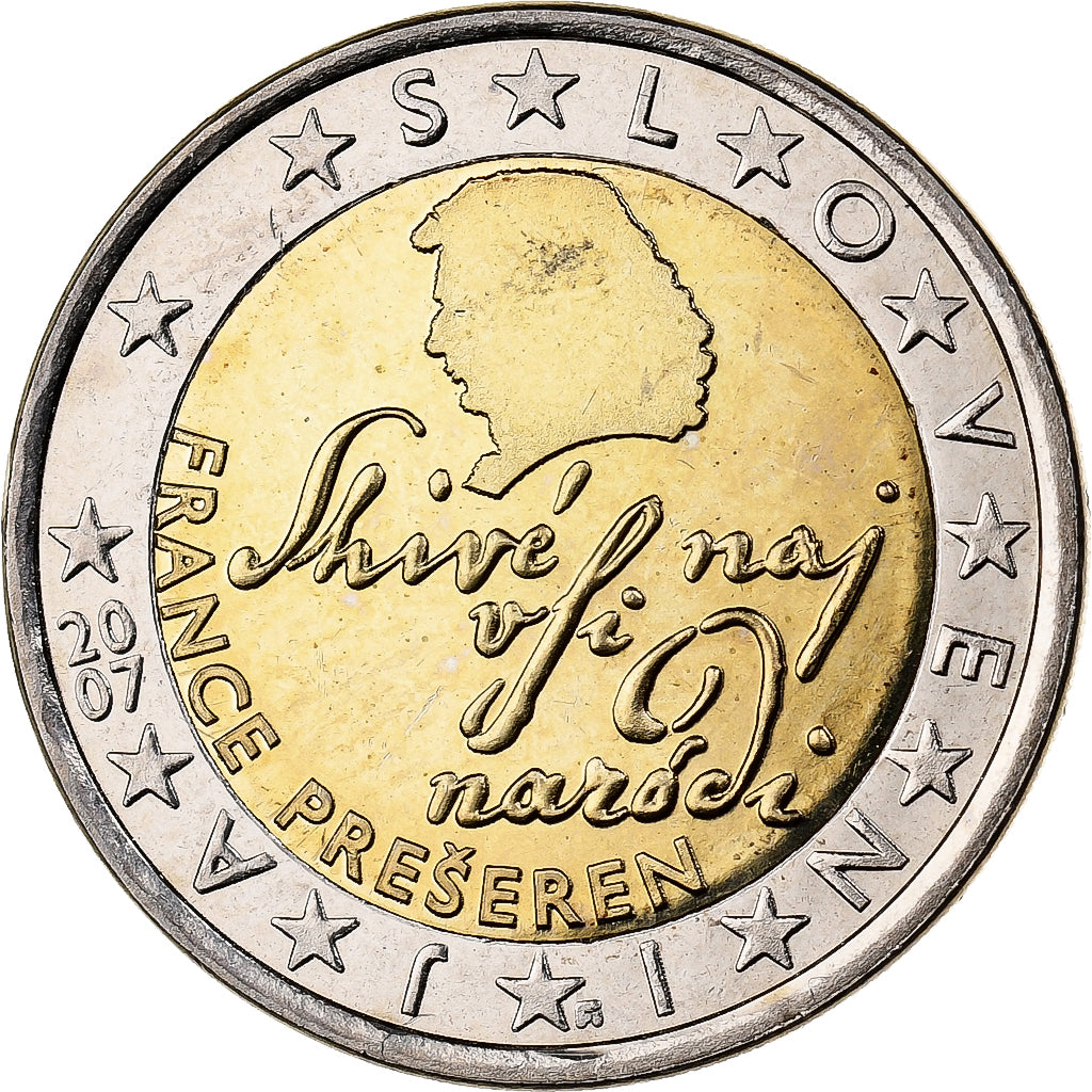 Slovenia, 2 Euro, 2007, Utrecht, Bi-Metallic, MS(60-62)