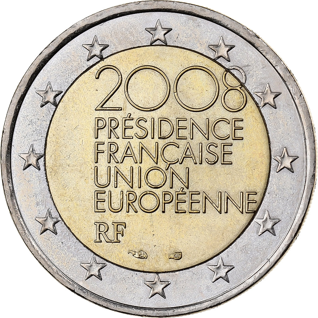 France, 2 Euro, 2008, Paris, Bi-Metallic, MS(60-62)