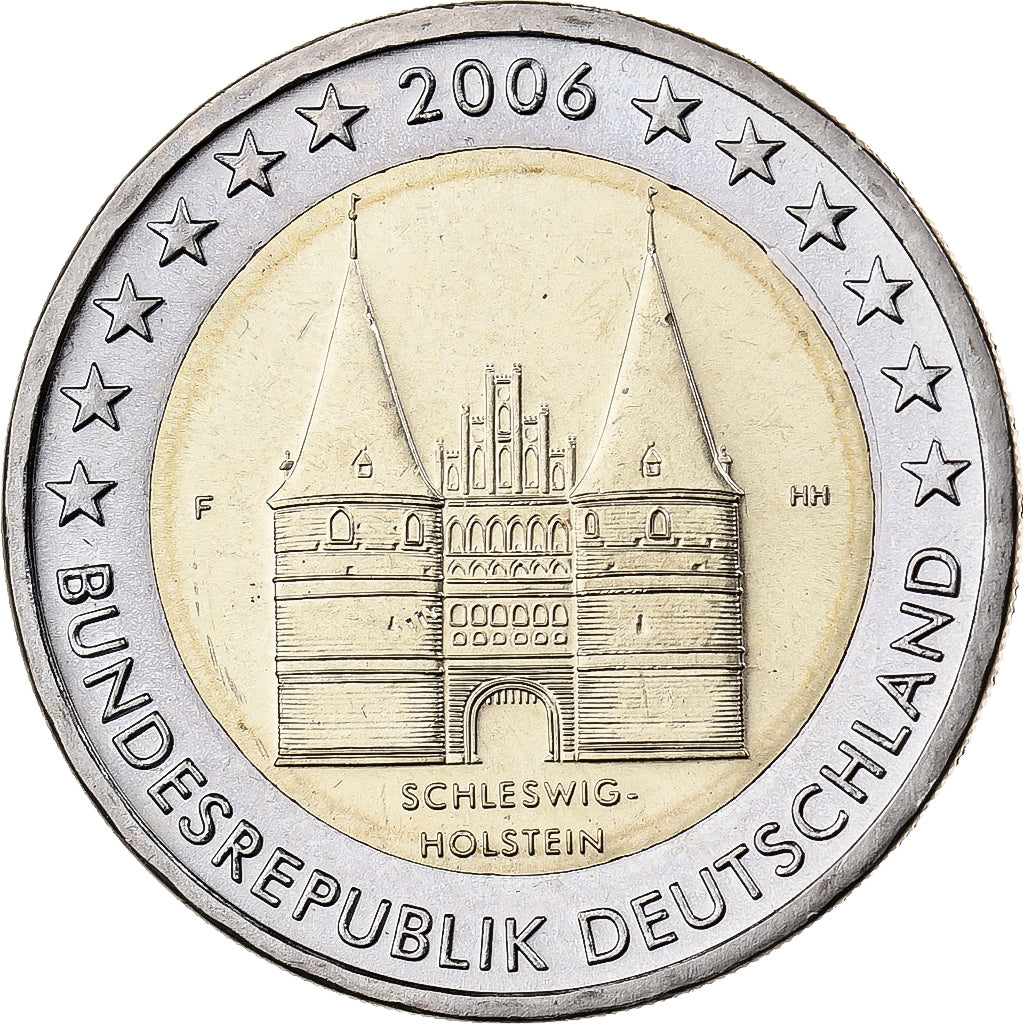 Germania, 2 Euro, 2006, Stuttgart, Bi-metallico, SPL