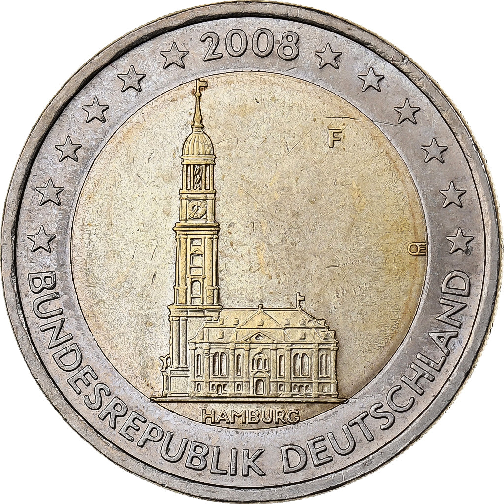 Alemania, 2 Euro, 2008, Stuttgart, Bimetálico, EBC+