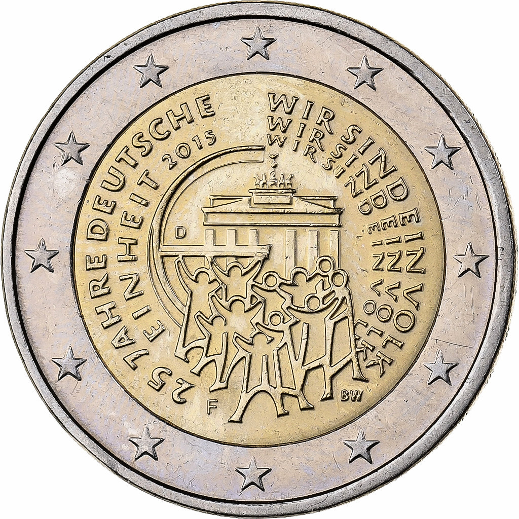 Niemcy, 2 Euro, 2015, Stuttgart, Bimetaliczny, MS(60-62)