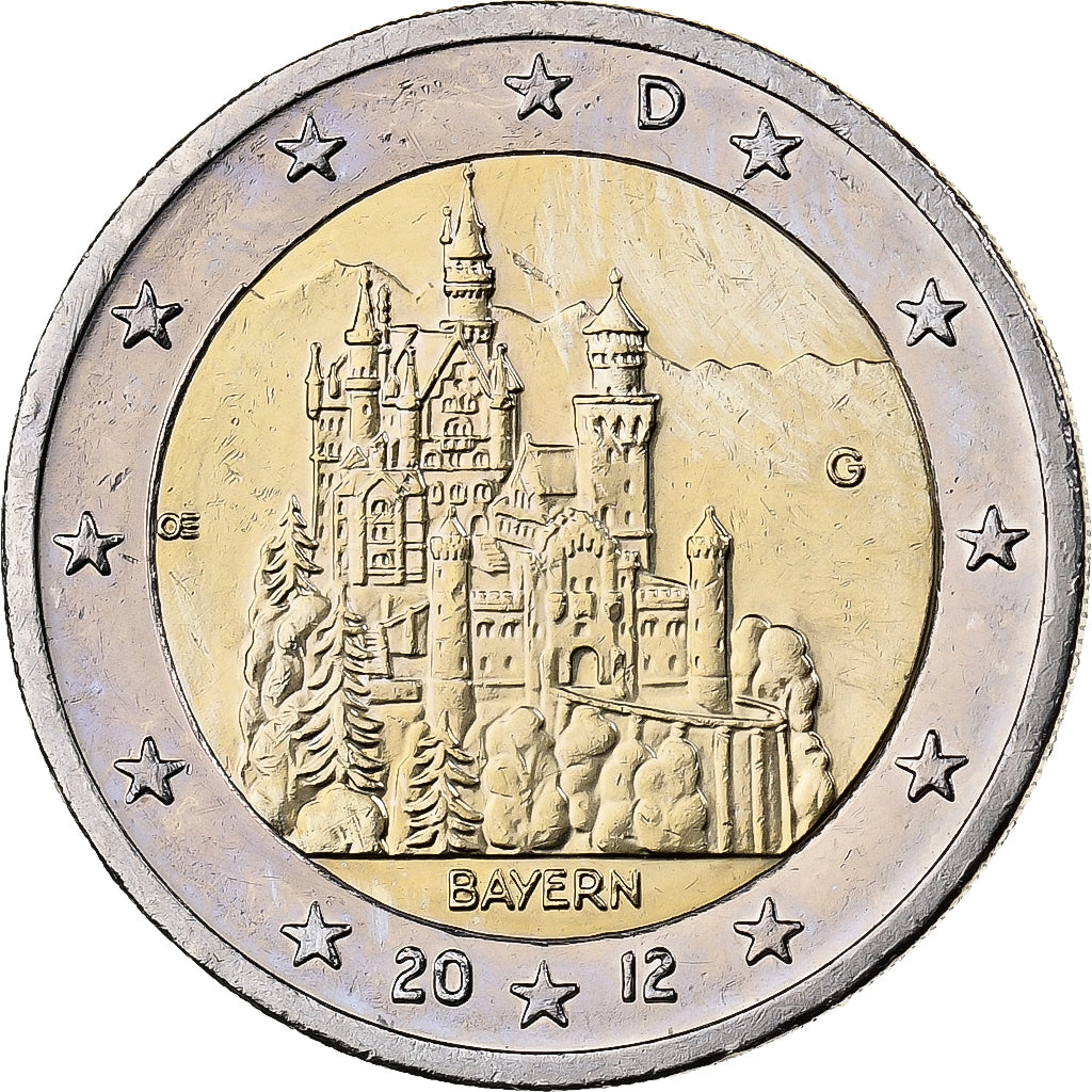 Alemanha, 2 Euro, 2012, Karlsruhe, Bimetálico, AU(50-53)