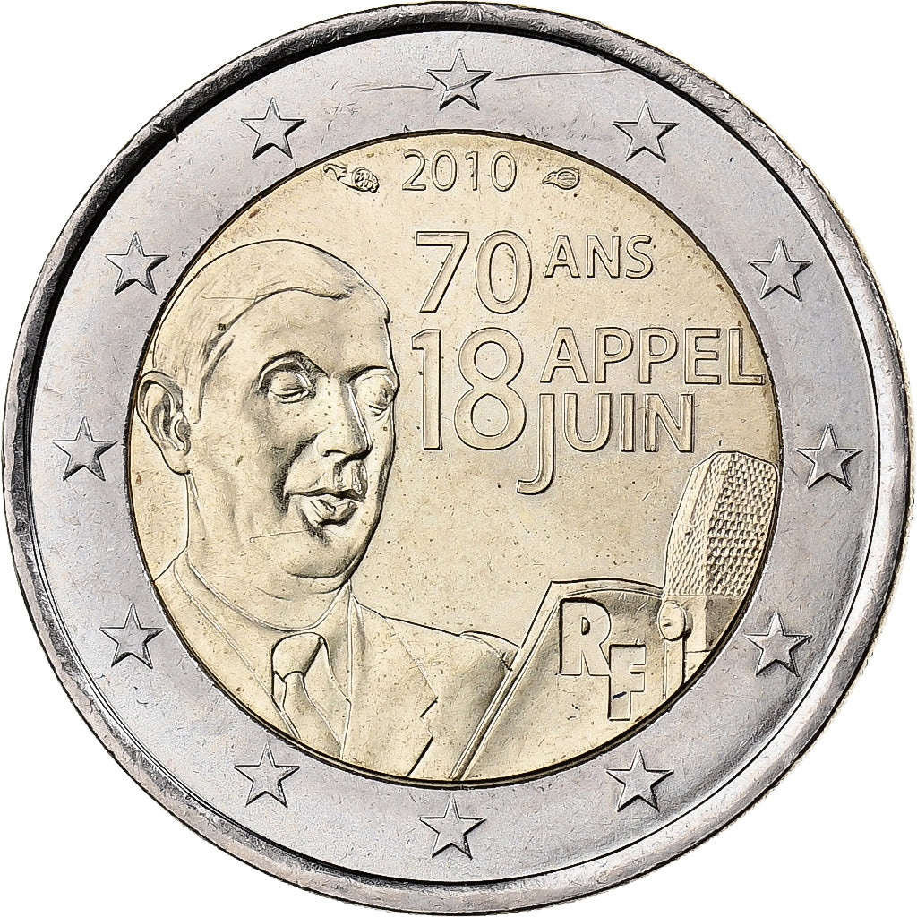 Francja, 2 Euro, 2010, Paris, Bimetaliczny, MS(60-62)