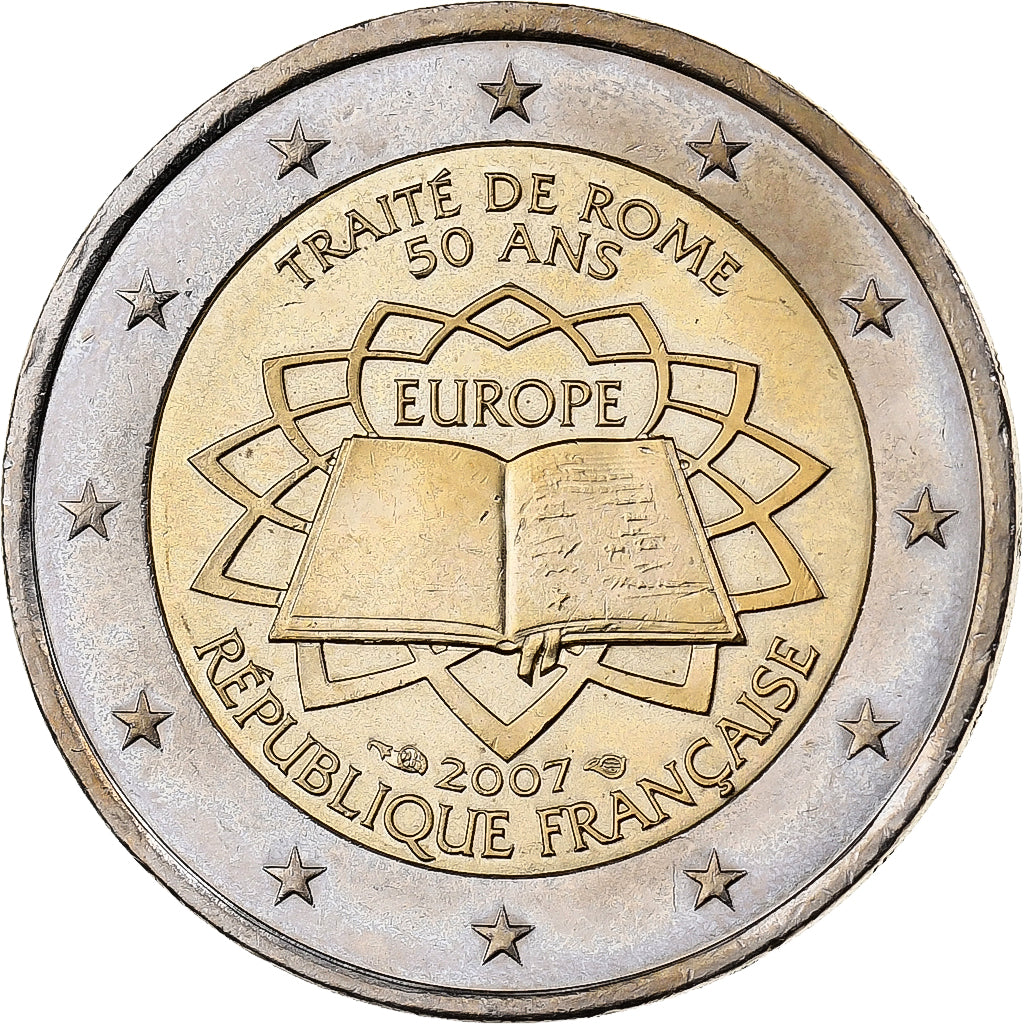 Francja, 2 Euro, 2007, Paris, Bimetaliczny, MS(60-62)