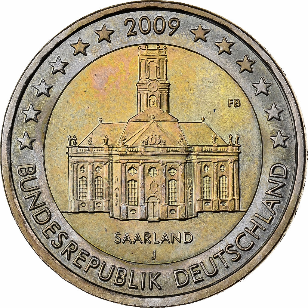 Niemcy, 2 Euro, 2009, Hamburg, Bimetaliczny, MS(60-62)