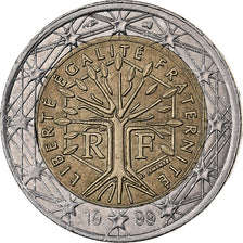 France, 2 Euro, 1999, Paris, Bi-Metallic, MS(60-62)