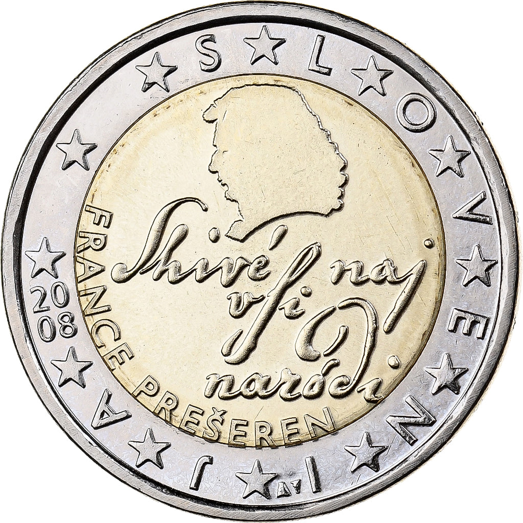 Slovenia, 2 Euro, 2008, Utrecht, Bi-Metallic, MS(60-62)